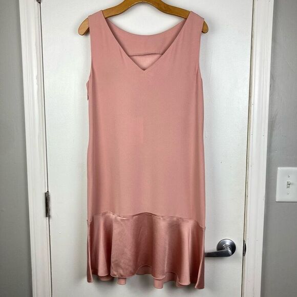Theory Kensington Flirty Flare Satin Dress Pink Tutu Bubblegum Marshmallow sz 8 - Picture 5 of 8